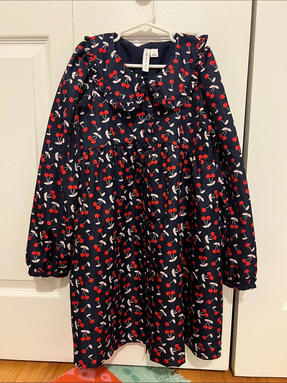 Janie and Jack Navy Cherry Print Dress